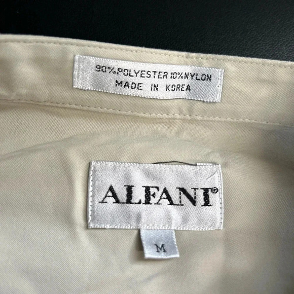 Alfani Men’s Medium Khaki Button Front Shirt Long Sleeve Minimalist Career‎ - Picture 9 of 12